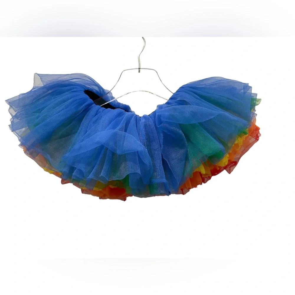 Girls Tulle Tutu Rainbow Red Yellow Blue Green Orange‎ One Size OS Colorful Big